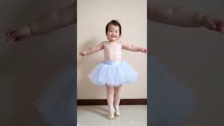 Baby dancing ballet in ballet skirt baby angry poor cute [upl. by Tann]