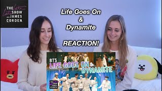 BTS Life Goes On amp Dynamite REACTION TheLateLateShow [upl. by Ernst]