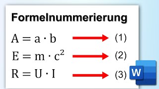 WORD automatische Formelnummerierung erstellen [upl. by Bussy645]