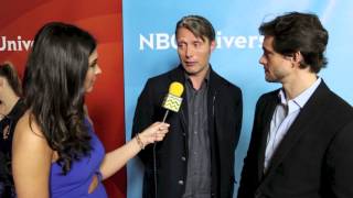 Hugh Dancy and Mads Mikkelsen from Hannibal  NBC Red Carpet  AfterBuzz TV Interview [upl. by Juanita]