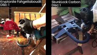 Angle Grinder Test SkunkLock Carbon vs Kryptonite Fahgettaboudit Mini [upl. by Entruoc]