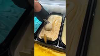 Salted caramel ice cream scooping gelato icecreamshop dessertlovers icecream icecreams shorts [upl. by Giess]