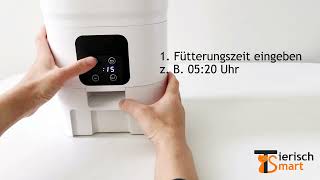 Futterautomat Katze Hund Anleitung automatischer Futterspender mit Timer einfach programmieren [upl. by Castorina]