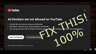 How to remove or BYPASS the youtube adblock message SIMPLE SOLUTION  100 WORKING [upl. by Lanahtan]