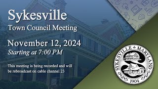 Sykesville Town Council Meeting 11122024 [upl. by Gert]