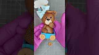 Fondant Train with Teddy cake topper  VIDEO Tutorial with Templates [upl. by Lula]