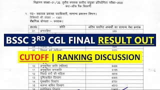 BSSC 3RD CGL FINAL MERIT LIST OUT  CUTOFF EXPLANATION [upl. by Ainitsirhc]