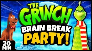 🎄 The Grinch Brain Break Party 🎄 Freeze Dance 🎄 Christmas 🎄 Just Dance [upl. by Mhoj]