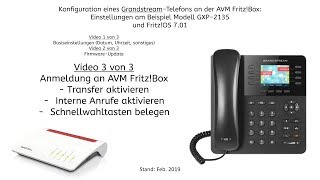 Grandstream VoIPTelefon  Video 33  an AVM FritzBox anmelden [upl. by Merrel]