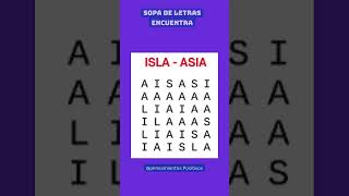 Encuentra Isla y Asia juegodepalabras sopadeletras puzzle adivinanza quiz trivia aprendizaje [upl. by Ainehs]