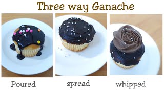 Three way chocolate ganache recipepoured ganache spreadable ganache whipped ganache [upl. by Ertnom]