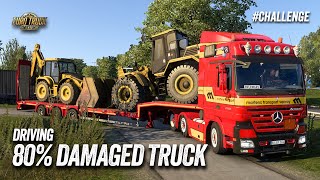 Driving 80 Wrecked MP2 with 2 Heavy Loader on The Trailer  Euro Truck Simulator 2 [upl. by Llemar51]