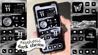 customize your iphone 🌒 iOS15 dark theme 🖤  how to have an aesthetic phone [upl. by Cookie403]