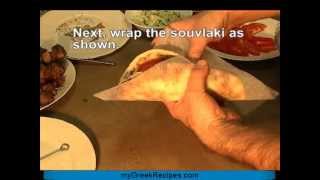 how to wrap a souvlaki [upl. by Radborne]