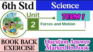 6th Std  Science  Term 1  Force and Motion  Question and Answers Marked in Book [upl. by Dedric685]