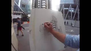 Drawing The LLoyds Building London  Luke Adam Hawker [upl. by Aidyl]