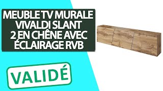 Avis Meuble TV Murale en chêne avec Éclairage RVB Vivaldi Slant 2 [upl. by Berny551]