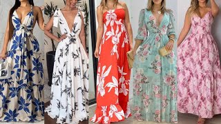 HERMOSOS VESTIDOS ESTAMPADOS PARA PRIMAVERA VERANO 2024 [upl. by Arayt]