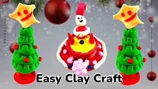 क्रिसमस के लिए केक कैसे बनाएं Cute clay christmas Cake 🎂 🍰 making Easy crafts ideas Makeitsimple [upl. by Ahsratan]