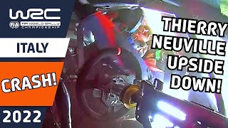 Thierry Neuville CRASH  WRC Rally Italia Sardegna 2022 WRC All Live clip [upl. by Zippora]