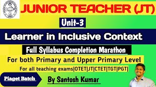 Learner in Inclusive ContextInclusive Education Full Syllabus Completion MarathonJunior Teacher [upl. by Rebeka]