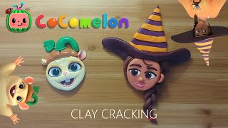 cocomelon Appleberry and jelly bean hamster halloween clay cracking 코코멜론 선생님 애플베리 젤리빈 햄스터 할로윈 점토 부수기 [upl. by Corabella]