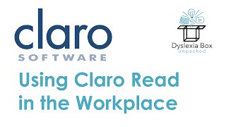 How ClaroRead can assist with Reading and Writing in the Workplace  Mary Wilcox Claro Software [upl. by Odnomor]