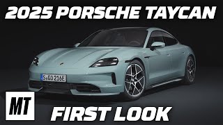 2025 Porsche Taycan First Look Updated for Better Efficiency  MotorTrend [upl. by Atenaz]