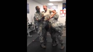 Soldier gets tazed and grabs a mans junk Funny [upl. by Alag]