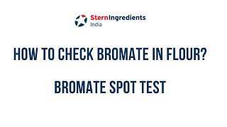 How to check bromate in Flour [upl. by Cailly179]