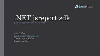 NET jsreport sdk [upl. by Ydnem205]