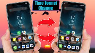 How To Set 24 Hour Time In 12 Hour  Change Time Format On Android 2024 [upl. by Gordy250]