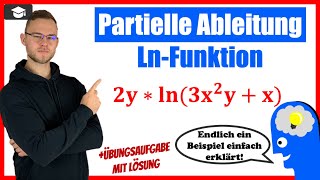 Partielle Ableitung ln Funktion Beispiel einfach erklärt [upl. by Obed]