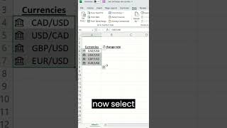 How to insert current Exchange Rates in Excel within seconds [upl. by Anali622]