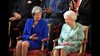 The Queen Theresa May and Prince Charles address Commonwealth leaders  5 News [upl. by Lirbaj]