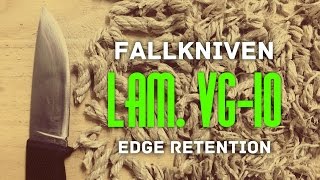 Edge Retention Test  Fallknivens VG10 [upl. by Ennairol]