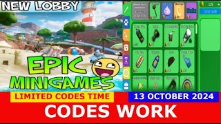 CODES Epic Minigames ROBLOX  OCTOBER 13 2024 [upl. by Ecirtaeb]