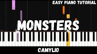 Camylio  Monsters Easy Piano Tutorial [upl. by Assyle527]