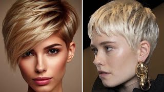 Grey Fine Pixie Haircut Style For Women over 40  curly pixie cut 2024  Best Short Haircut [upl. by Anelhtac84]