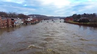 Kennebec River Drone Footage of Flooding [upl. by Bartko]