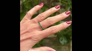 Art Deco 1920s Silver and Emerald Green Paste Vintage Eternity Ring artdecoring antiquering [upl. by Eillehs569]