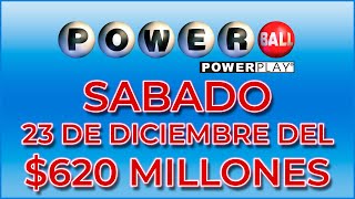 Resultados Powerball Sabado 23 de Diciembre del 2023 620 Millones de dolares [upl. by Ahtrim]