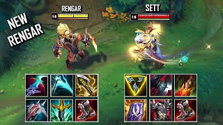 REWORK RENGAR vs SETT FULL BUILD FIGHTS amp Best Pentakills [upl. by Korfonta]