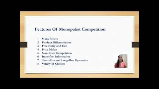 MANAGERIAL ECONOMICS FEATURES OF MONOPOLISTIC COMPETITION [upl. by Cj]