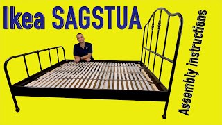 Ikea SAGSTUA Bed frame Assembly instructions [upl. by Eizle]