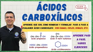 ACIDOS CARBOXILICOS Nomenclatura y formulación como nombrar acidos carboxilicos [upl. by Rehotsirk683]