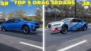 The Top 5 FASTEST Drag Sedans In Forza Horizon 5 With Tunes [upl. by Aitropal750]