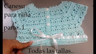 Canesu a crochet punto hermoso parte 1tejidosbebe tejidosacrochet crochettutorial [upl. by Acinorej161]