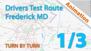 Drivers Test Route  Frederick MD Animation 1 of 3 [upl. by Liberati683]