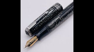 Parker Vacumatic Fountain Silver Pen  Lockdown Filler  Restored  14k Nib  P8 [upl. by Lenahs446]